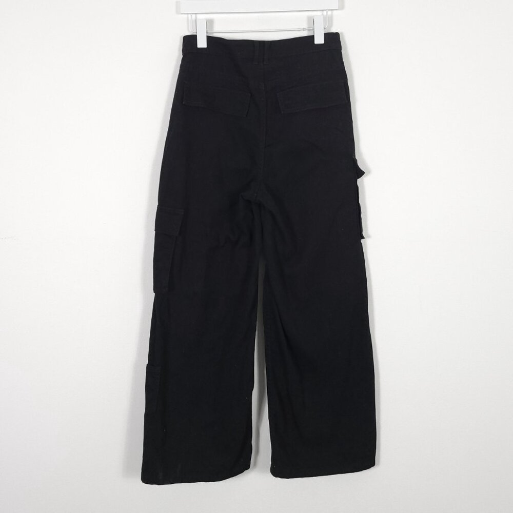 H&M Black Wide Leg Cargo Pants - Picture 7 of 8